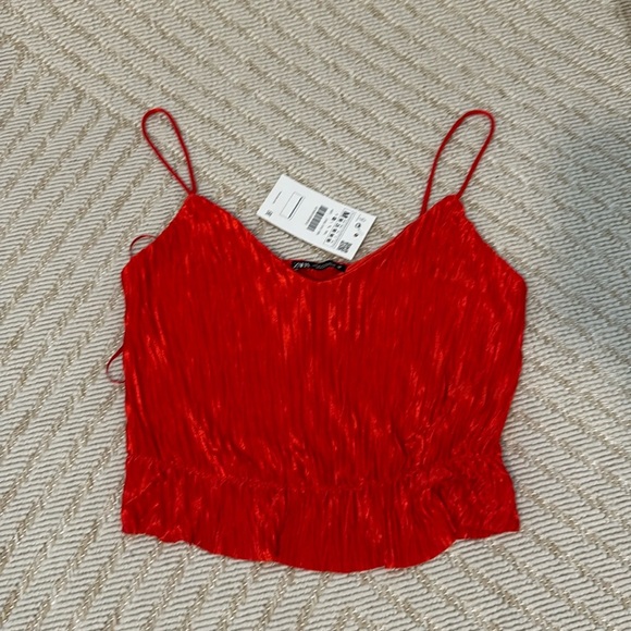Zara Tops - Zara red crop tank top